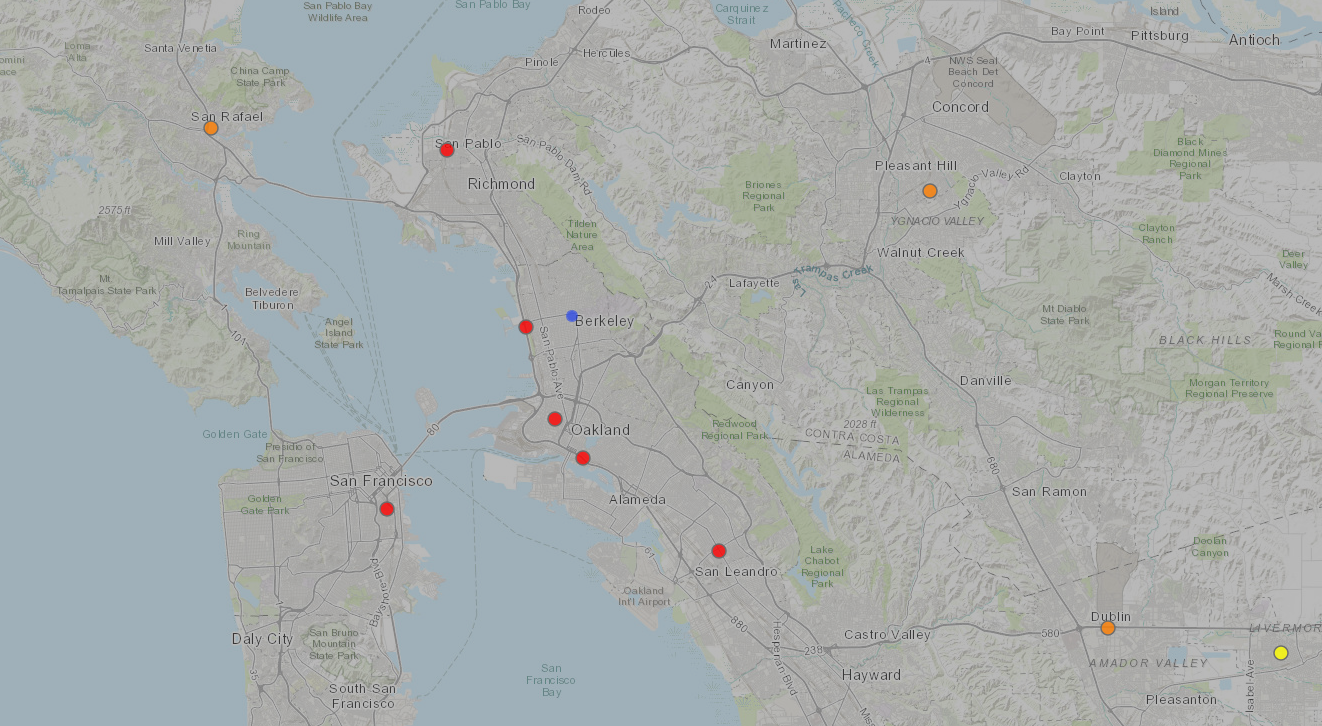 Regulatory sites in the Bay Area