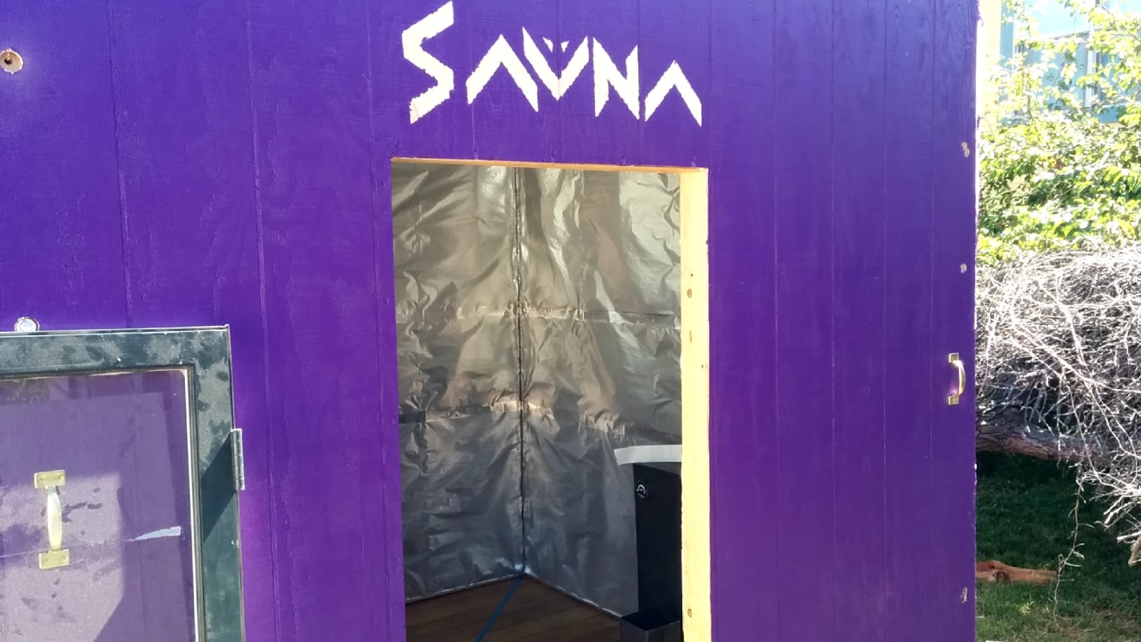 Sauna walls before cedar
