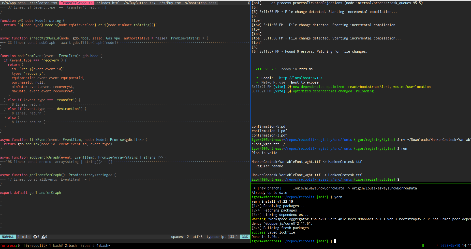 A screenshot of my coding environment